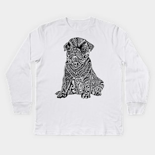 Polynesian Baby Pug Kids Long Sleeve T-Shirt